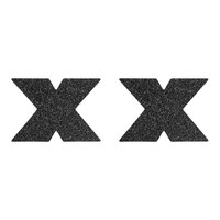 Flash Kreuz Nippelaufkleber - schwarz