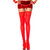 Oberschenkellang blickdicht Spitzenabschluss ROT