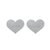 Flash herzförmiger Nippelaufkleber - silbern