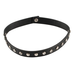 Schwarzes Lederimitat-Halsband