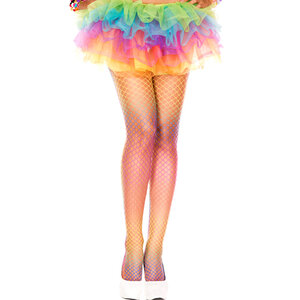 Music Legs – Netzstrumpfhose mit Regenbogenfarben