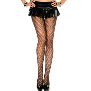 Zickzack Strumpfhose - Schwarz