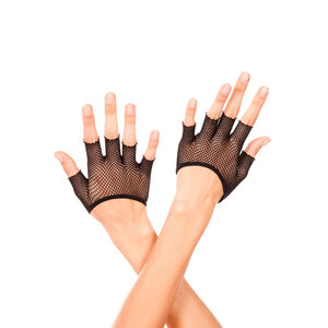 Kurze fingerlose Handschuhe SCHWARZ