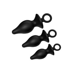 3-teiliges Set Buttplugs aus Silikon