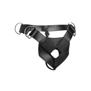 Strap-on Harness mit drei Ringen in Schwarz