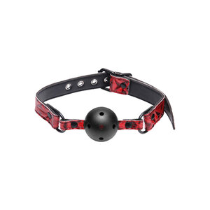 Ball Gag mit Luftlöchern in Schwarz/Rot