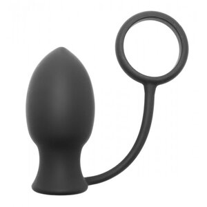 Master Series – Buttplug aus Silikon mit Penisring