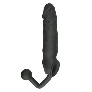 Hautfarbene Penishülle mit Buttplug