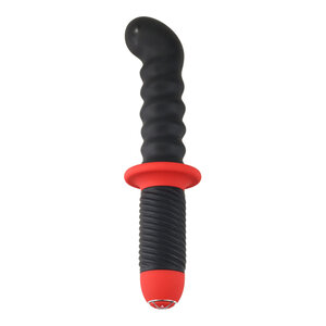 Vibrierender Dildo mit Griff in Schwarz