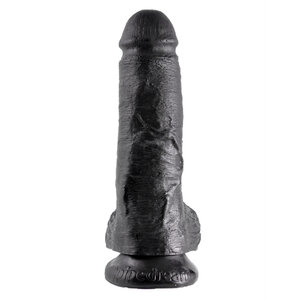 King Cock 20 cm Dildo mit Hoden Schwarz