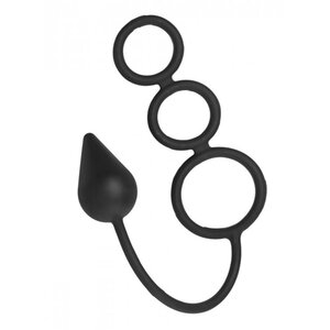 Silicone Triple Ring With Compact Anal Plug