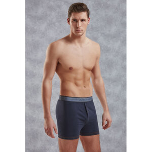 Herren Boxershorts mit Knopf - Blau