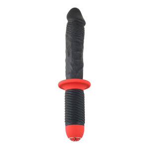 Vibrator-Dildo mit Griff in Schwarz/Rot