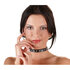 Schwarzes Lederimitat-Halsband_