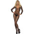 Schwarzer Bodystocking aus Netzmaterial mit offenem Schritt_