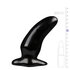 Gebogener Analdildo in Schwarz 13 cm_