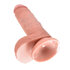 King Cock 17 cm Dildo mit Hoden - Hautfarben_