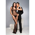 Bandeau Top Blumendruck Catsuit im Schritt offen_