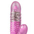 Stoßender Vibrator mit Perlen in Pink_