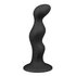 Ribbed Black Silicone Dildo_