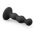 Ribbed Black Silicone Dildo_