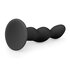 Ribbed Black Silicone Dildo_