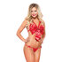 Dessous-Set aus rotem Satin mit Schleife_