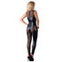 Catsuit mit Netzmaterial und Wetlook_